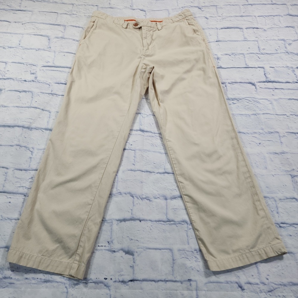 Tommy Bahama Chino Pants MENS 32X30 Beige Pima Cotton Straight Fit